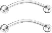 [Body CAC] 18G/16G Titanium Bent Curved Barbell Banana Bar,Rook Bridge Helix Eyebrow Rings Piercing Jewellery 6mm/8mm/10mm/12mm