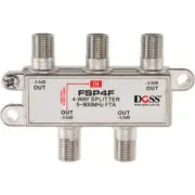 DOSS 4 Way F Splitter or Combiner Free To Air DC Power Pass 5~900Mhz FTA