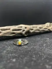 Native American Navajo yellow fire opal sterling silver ring size 9