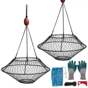 QualyQualy Crab Ring Trap Net, Ring Crab Kit Lobster Hoop, Portable Folded Cr...