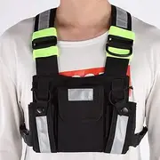 ElgnAura Chest Harness Pack, Reflective TYT Radio Tactical, Ideal for Hiking and Cycling, Fashionable Front Pack Vest