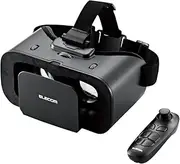 Elecom VRG-X03RBK VR Goggles & Remote Control, 360 Degree Eye Width Adjustment, Focus Adjustment, Compatible with Glasses, Aspherical Optical Lens, Compatible with Smartphones and iPhones Within 4.7 -