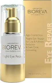 Bioreva Age Correction Night Eye Repair Cream, Moisturizes Under Eyes, Helps to Reduces Dark Circles, Puffiness, Wrinkles & Fine Lines, with Caffeine & Shea Butter, Brightens Skin 15 ml