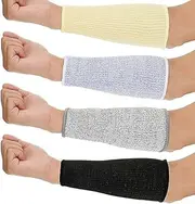[AUJING] 4-Pair Arm Protection Sleeves, Cut Resistant, Bruising Arm Guards, Forearm Protectors, Gardening Sleeves, Safety Armband for Garden, Kitchen, Cooking