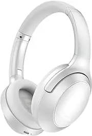 [Srhythm] NiceComfort 45 Hybrid Active Noise Cancelling Headphones, Wireless Bluetooth Headphones with Transparency Mode, 40H Playtime (Silver)