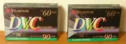 Fujifilm DVC Mini DV 60 min SP 90 Min LP Digital Videocassette Tape New - 2 Pack