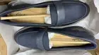 Clarks Sharon Gracie Navy Combi Leather Cuir Marine Compose Shoes New 9/5
