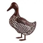 COUNTRY DECOR CHICKEN WIRE DUCK METAL STATUE YARD ART