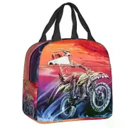a2441 Vintage Skull MTB Bicycle Rider Insulated Lunch Tote Bag for Mountain Bike Portable Bento Box Work School sz950