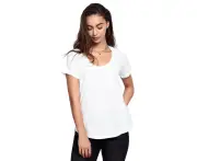 Bonds Womens Scoop Neck Tee T-Shirt Top Cotton White Cotton/Polyester