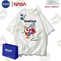 在飛比找蝦皮商城精選優惠-NASA聯名🔥唐老鴨網螃蟹純棉短袖T恤男女夏青年潮牌卡通趣味