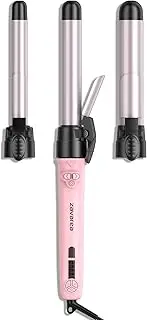 Rotating Curling Iron, Automatic Hair Curler with 3 Replacement Barrel （0.75" 1" 1.25", Spiral Curling Iron Get Effortless Beach Waves, Hot Tools Ceramic Curling Wand for Long Hair, Dual Voltage