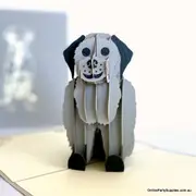 Cute Grey Puppy Dog 3D Pop Up Card