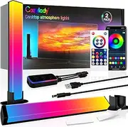 [Cozylady] LED Light Bars, 11inch RGB TV Backlight, 2Packs Music Sync LED Lamps 28cm with Rainbow Multiple Lighting, Dimmable LED Desk Lights for Gaming Movies PC TV Room Decoration Room