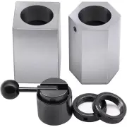 5C-CB 5C Collet Block Set with Square and Hexagonal Clamps Quick Tightening Handle and Locking Rings Compatible Perfect