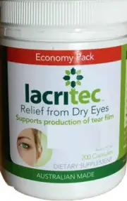 Lacritec 200 Capsules Bulk Pack Relief From Dry Eyes DHA and EPA Omega 3