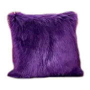 Artificial Wool Fur Soft Plush Pillowcase Cushion Cover Dark Purple Cushions & Decorative Pillows
