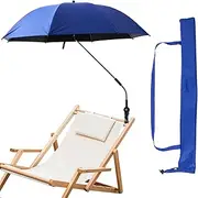 UPF50+ Beach Umbrella with Universal Clamp 360° Adjustable Shade Umbrella 42 Inch Outdoor Umbrella with Storage Bag for Beach Camping Chair Wheelchair Golf Cart Stroller