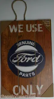 Genuine Ford part only wood Vintage Sign Powerstroke Plate logo tag license car