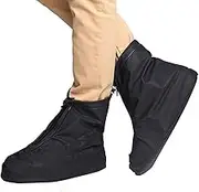 Sepikvin Waterproof Shoe Covers, Reusable Foldable Slip Proof Bottom Overshoes with Zipper, Keep Shoes Dry for Cycling Fishing Walking in Rain Snow and Mud