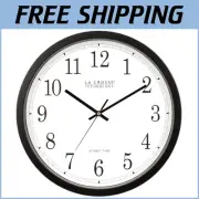 Stylish 14" Black Plastic Wall Clock - Atomic Time with Daylight Saving Feature