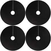 4Pcs Tree Protector Mat Tree Mulch Ring Reusable Non-Woven Tree Protector Mat Weed Barrie Mat for Weed Control Black Outer Diameter 52cm,Weed Control Mat