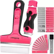 Razor Scraper Tool, 2Pcs Pink Razor Scraper with 40Pcs Blades, Glass Scraper for