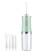 Electric Water Flosser Cordless for Teeth 3 Modes 4 Jet Tips Cleaning and Flossing Water Dental Portable Floss Irrigator Oral Water Flossed, Green