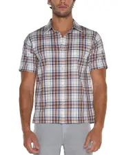 Liverpool Los Angeles Printed Short Sleeve Button Front Shirt