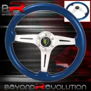Beginner Leaf Steering Wheel Blue Classic Silver Streak Center 6 Bolt Hole 345mm (for: Volkswagen)