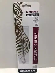 Zebra StylusPen 4C Ballpoint Refill Black Medium 1.0mm Pack of 2 84412
