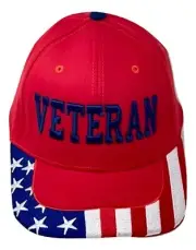 United States Combat Veteran US Military American Flag Vet Baseball Ball Hat Cap