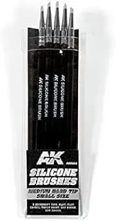 AK Interactive Silicone Brushes, Medium Hard Tip Small (Set of 5)