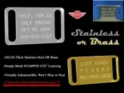 Large Solid Brass Slide-On Collar Pet Dog Identification Name Tags-Custom ID Tag