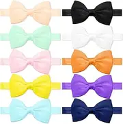 WELANE Hair Bows Headbands, 10 PCS Colorful Bowknot Headband for Elastic Hair Accessories, Hair Decoration (10 Colors)