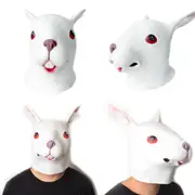 Rabbit Head Mask Latex Mask Horse Head Mask Animal Head Creepy Halloween Costume Theater Toy Part