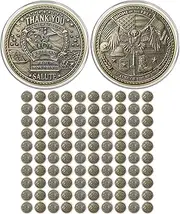CHURYUML 100Pcs Military Challenge Coins Set Veterans Day Gifts Thank You Those Who Serve Honor Coin Military Gifts for Men Women Army Soldiers Thank You for Your Service