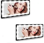 Feisate 2 Pack - Car Mirror Vanity with Lights, Rechargeable LED Mirror for Car - 3 Light Modes, Car Visor Mirror with Light, (BLACK)