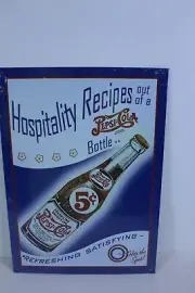 Pepsi Cola Hospitality Recipes Refreshing Metal Sign Licensed Reproduction