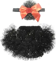 [elamccor] Baby Girl Ruffle Diaper Cover Newborn Infant Lace Bloomer and Flower Headband Set 0-6 Months