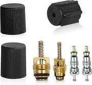 getfay 7 PCS Air Conditioning Valve Core Kit, Air Conditioning System Repair Kit, Air Conditioning Pipeline Valve Core Seat, Valve Core Sealing Cap, Universal for Cars (Black)