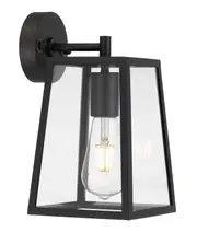 Carter Black Glass Lantern Vintage Wall Light