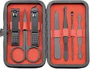 Manicure Set Nail Clippers Pedicure Kit -7 Pieces Stainless Steel Manicure Kit, Professional Grooming Kits (Black)