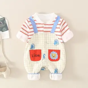 新品熱賣嬰兒春秋裝衣服0-3個月男寶寶長袖套裝爬服7滿月新生連身衣初秋季