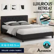 ALFORDSON Bed Frame Queen Double King Single Wooden Base Platform Fabric