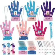 Wenqik 36 Pcs Kids Snowflake Handprint Picture Ornament Craft DIY Christmas Frame Crafts Snowflake Ornaments Winter Crafts Christmas Winter Party Fun Preschool Classroom Activities for Kids