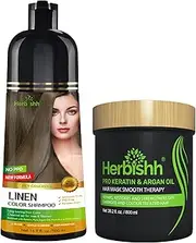 Lenin 3 in 1 Hair Dye Shampoo Keratin & Argan Oil Hair Mask for Dry Damaged Hair 800 ML