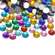 500 Mixed Color Acrylic Flatback Round Rhinestone Gems 6mm FlatBacks No Hole