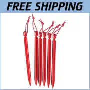 Camping Stake Set - Groundhog 6-Inch Aluminum Stakes with Reflective Loops