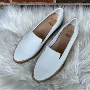 Dr. Scholl’s White Canvas Espadrille Slip On Wedge Loafers